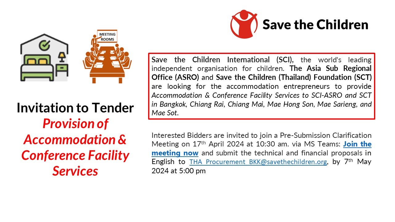 INVITATION TO TENDER : Provision of Accommodation & Conference Facility Service